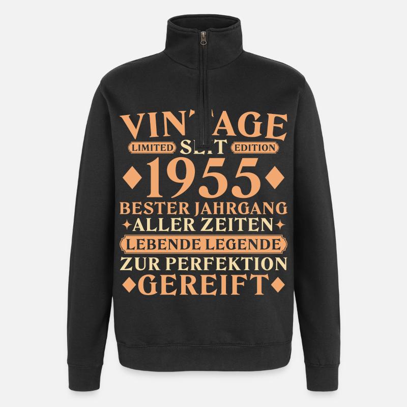 Millésime 1955 - 70e anniversaire - Sweat à zip 1/4 - noir