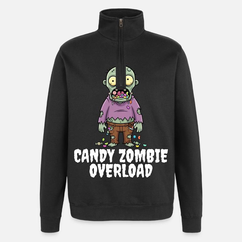 CANDY ZOMBIE OVERLOAD - ZOMBIE HALLOWEEN - Quarter-Zip Sweatshirt - black