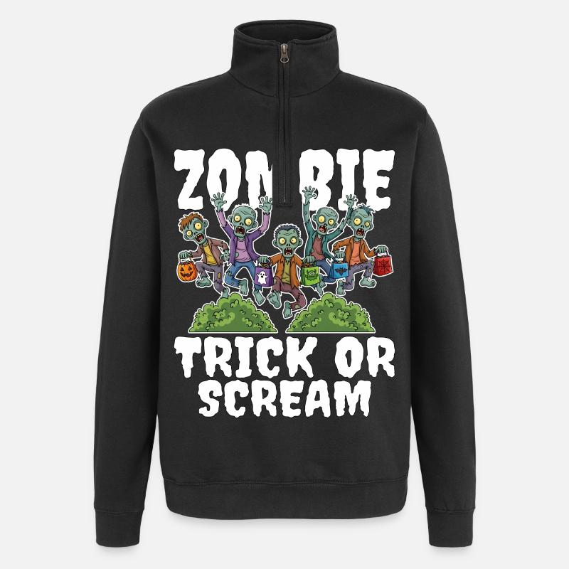 GRIM ZOMBIE REAPER - ZOMBIE HALLOWEEN - Sweat à zip 1/4 - noir