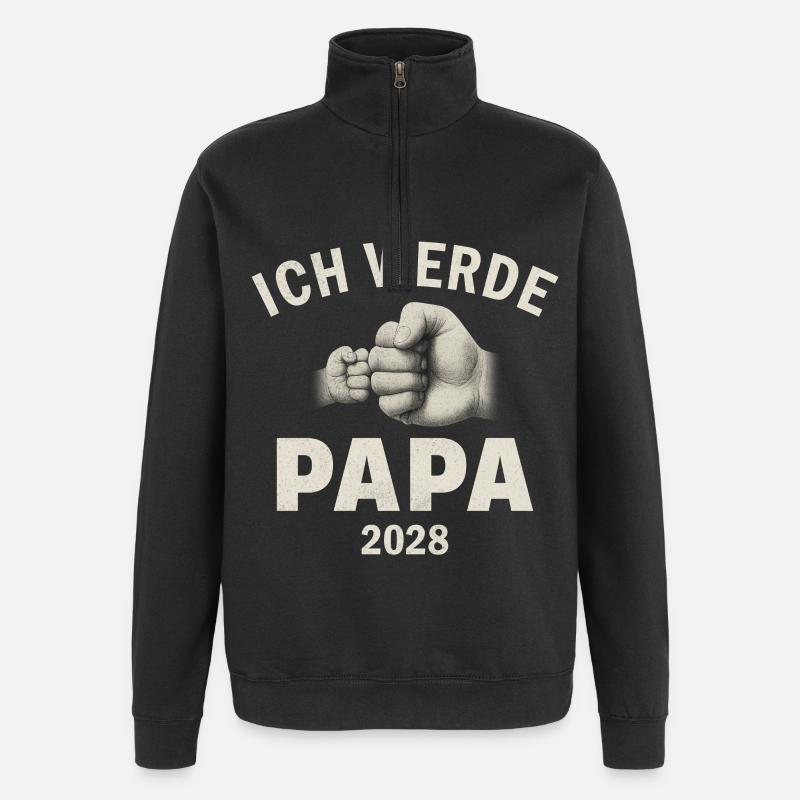Ich werde Papa 2028 - Quarter-Zip-Sweatshirt - Schwarz