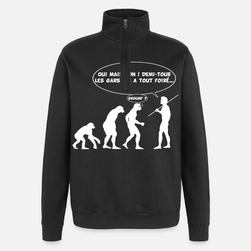 Evolution error (white) - Quarter-Zip Sweatshirt - black