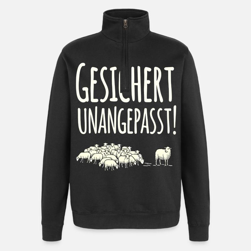 Secured non-conformist sheep herd - Quarter-Zip Sweatshirt - black