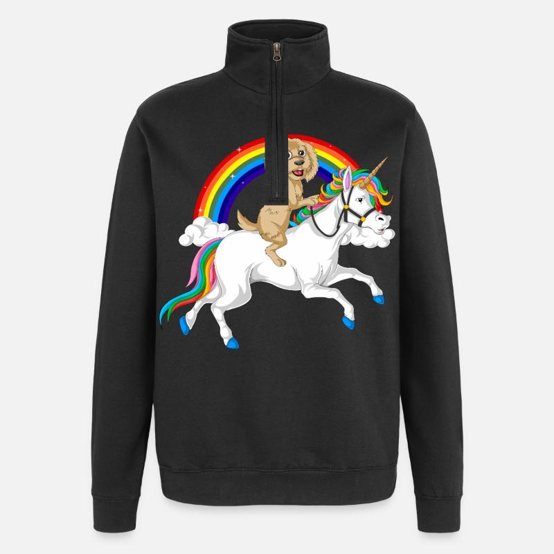 Griffonnage doré - Sweat à zip 1/4 - noir