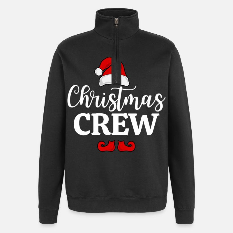 Weihnachts-Crew - Quarter-Zip-Sweatshirt - Schwarz