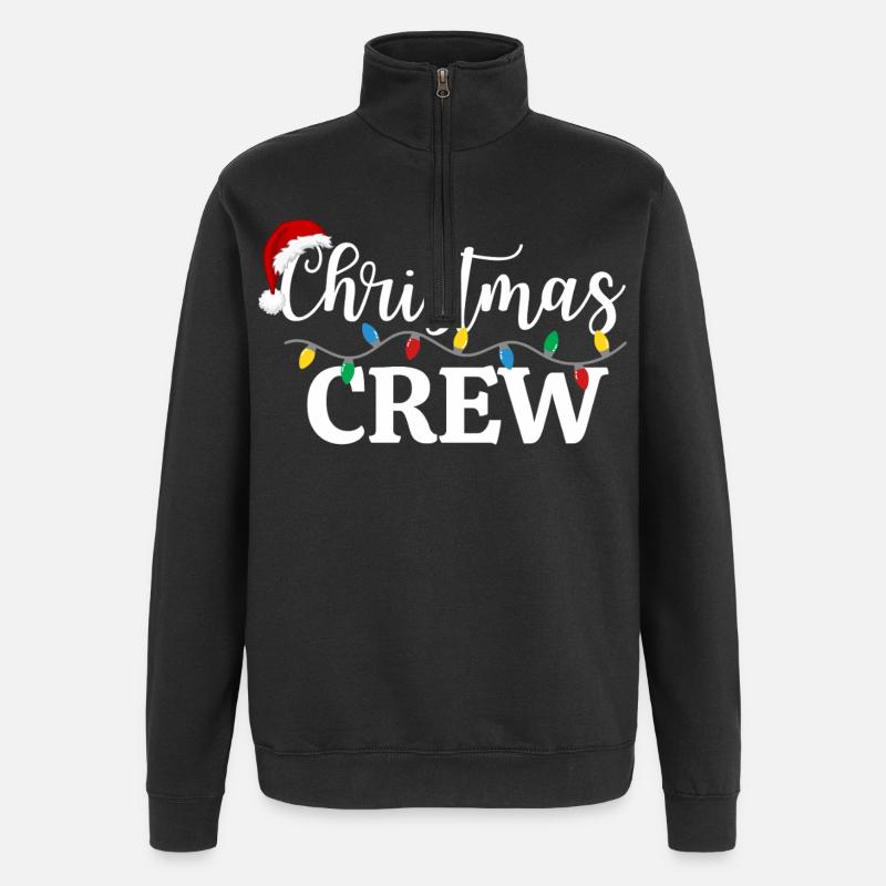 Weihnachts-Crew - Quarter-Zip-Sweatshirt - Schwarz