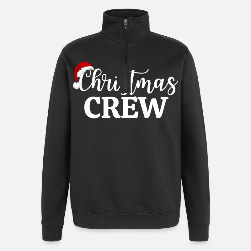 Weihnachts-Crew - Quarter-Zip-Sweatshirt - Schwarz