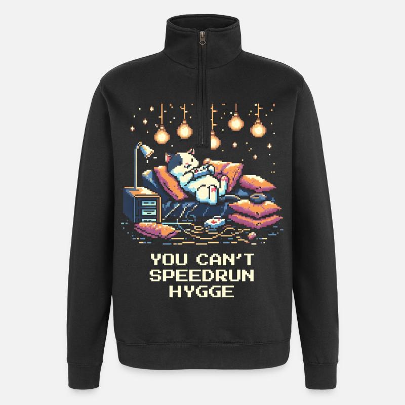 Pas de speedrun chez Hygge - Sweat à zip 1/4 - noir