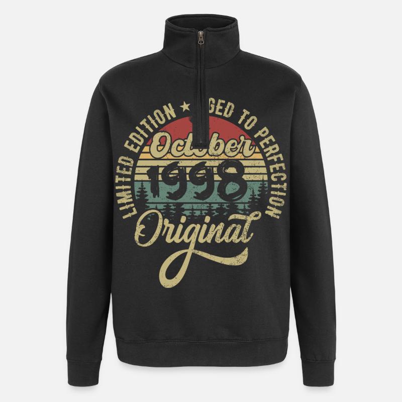 Octobre 1998 Anniversaire Octobre 1998 Octobre - Sweat à zip 1/4 - noir