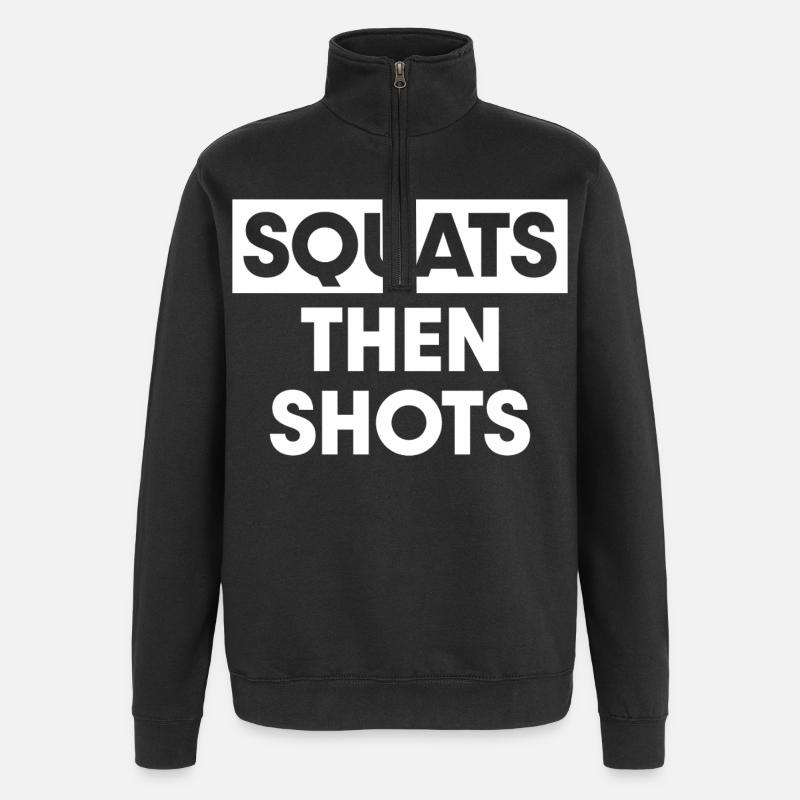 Squats puis tirs - Sweat à zip 1/4 - noir