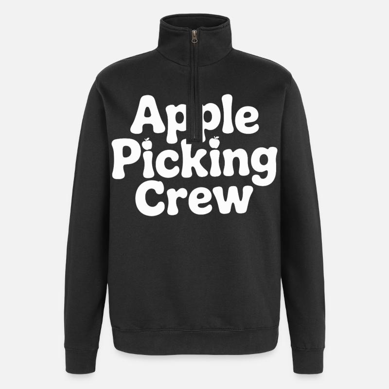 Automne Équipe De Cueillette De Pommes - Sweat à zip 1/4 - noir