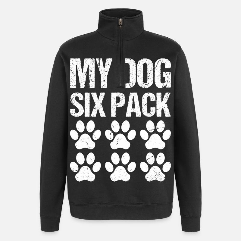 my dog six pack - Quarter-Zip Sweatshirt - black