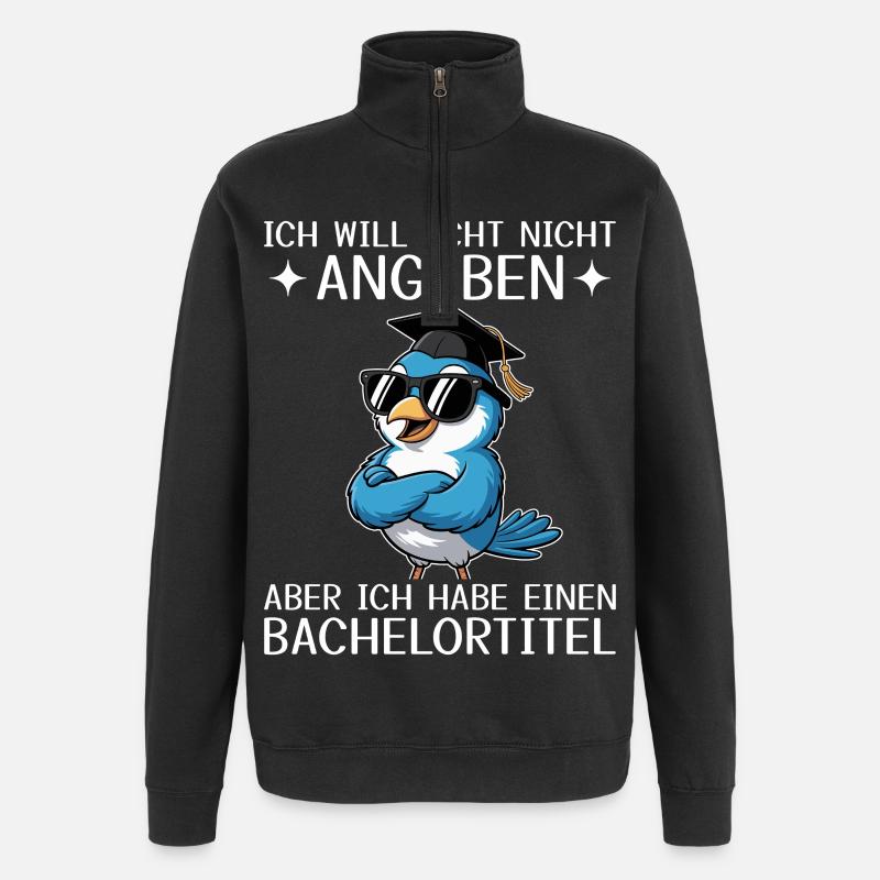 Bachelor Abschluss geschafft - Bachelortitel - Quarter-Zip-Sweatshirt - Schwarz