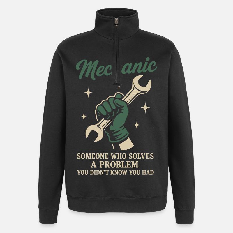 Mechanic Problem Solver Garage Funny Saying - Quarter-Zip Sweatshirt - black