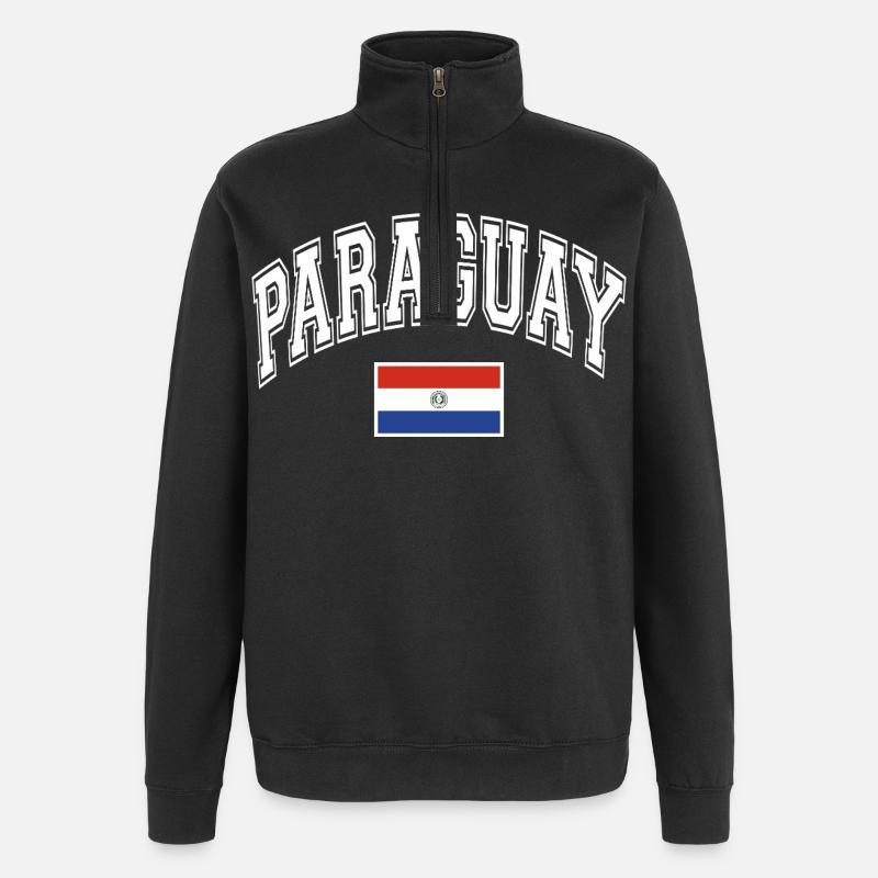 Drapeau du Paraguay - Sweat à zip 1/4 - noir