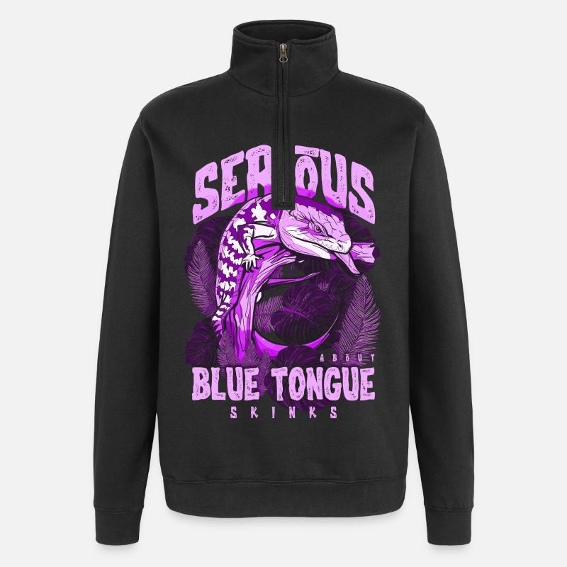 Ernsthaft über Blauzungenskinke Reptilienhalter - Quarter-Zip-Sweatshirt - Schwarz