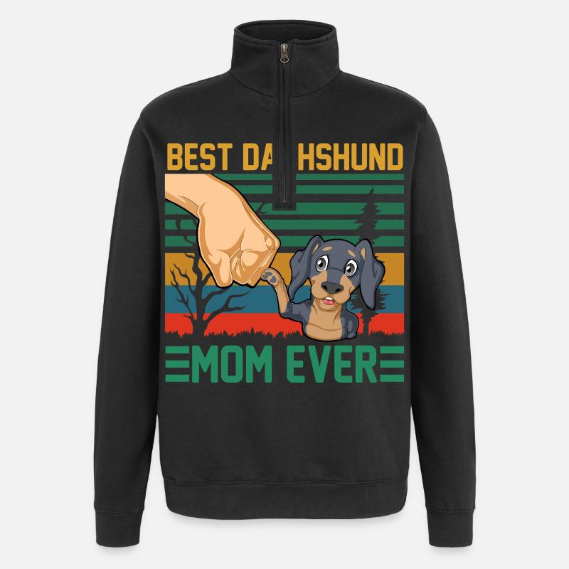 Beste Dackelmutter aller Zeiten - Quarter-Zip-Sweatshirt - Schwarz