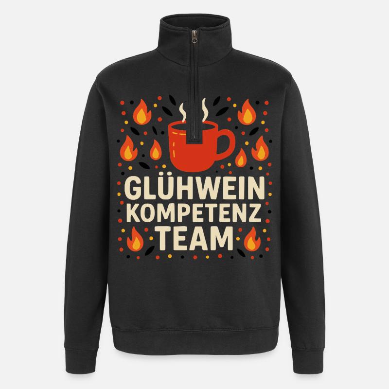 Glühwein Kompetenz Team - Quarter-Zip-Sweatshirt - Schwarz