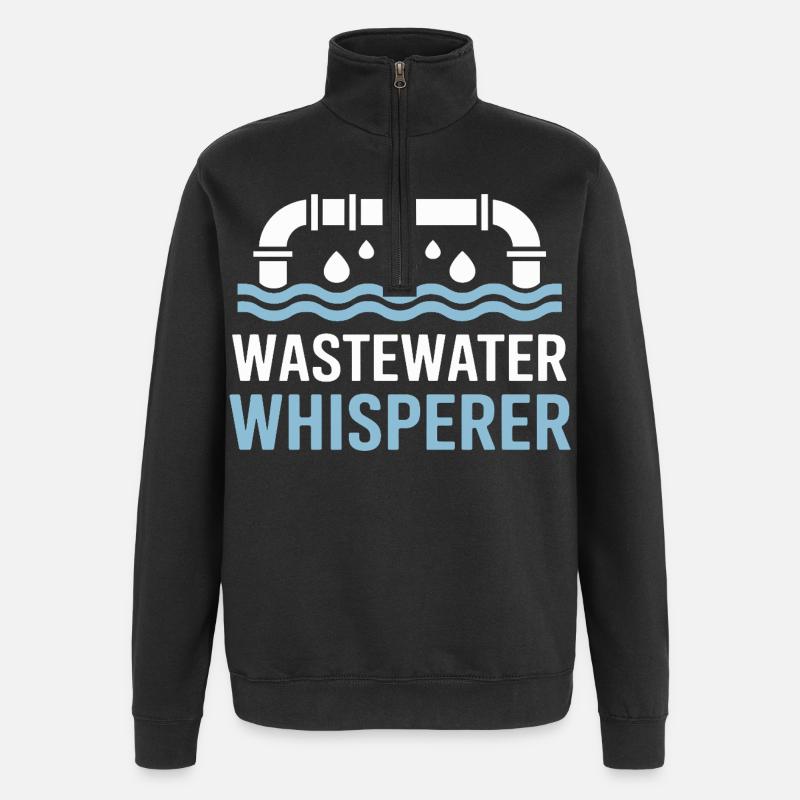 Wastewater Whisperer - Traitement de l'eau - Sweat à zip 1/4 - noir