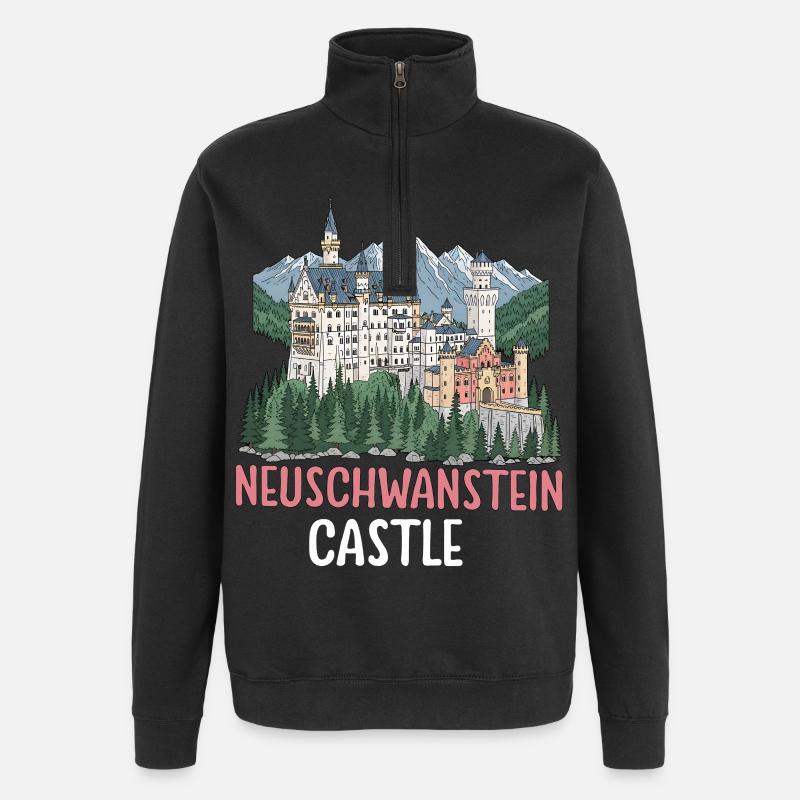 Château de Neuschwanstein - Sweat à zip 1/4 - noir