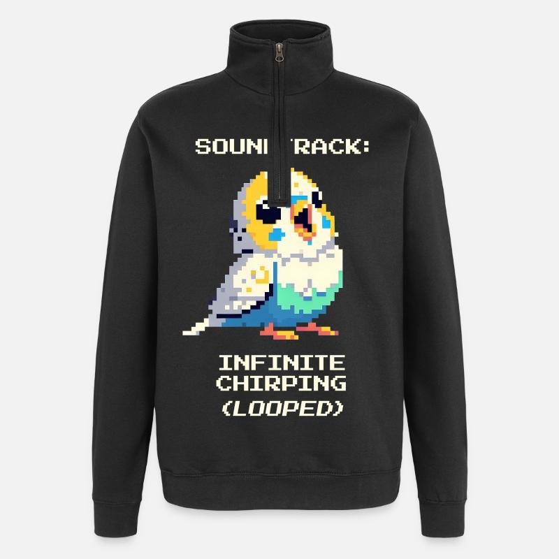 Soundtrack: Endless Chirping | Budgie - Quarter-Zip Sweatshirt - black