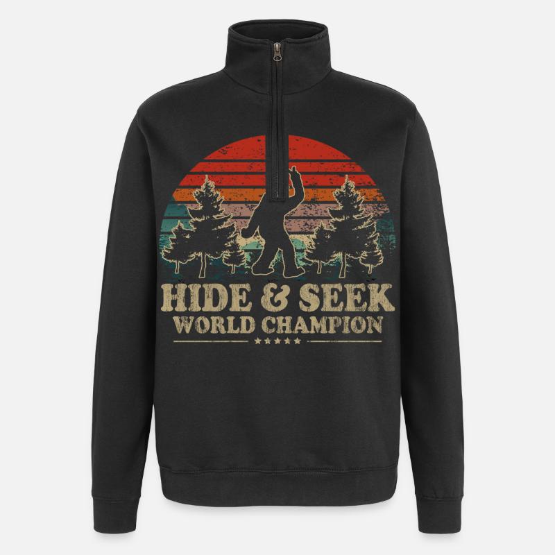 Cache-cache Champion du Monde Bigfoot - Sweat à zip 1/4 - noir