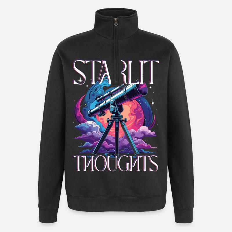 Astronomer Stargazer Stargazer Starlit Thoughts - Quarter-Zip Sweatshirt - black