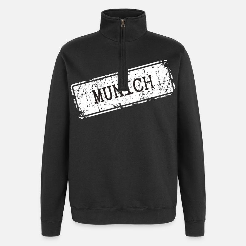 Munich - Sweat à zip 1/4 - noir