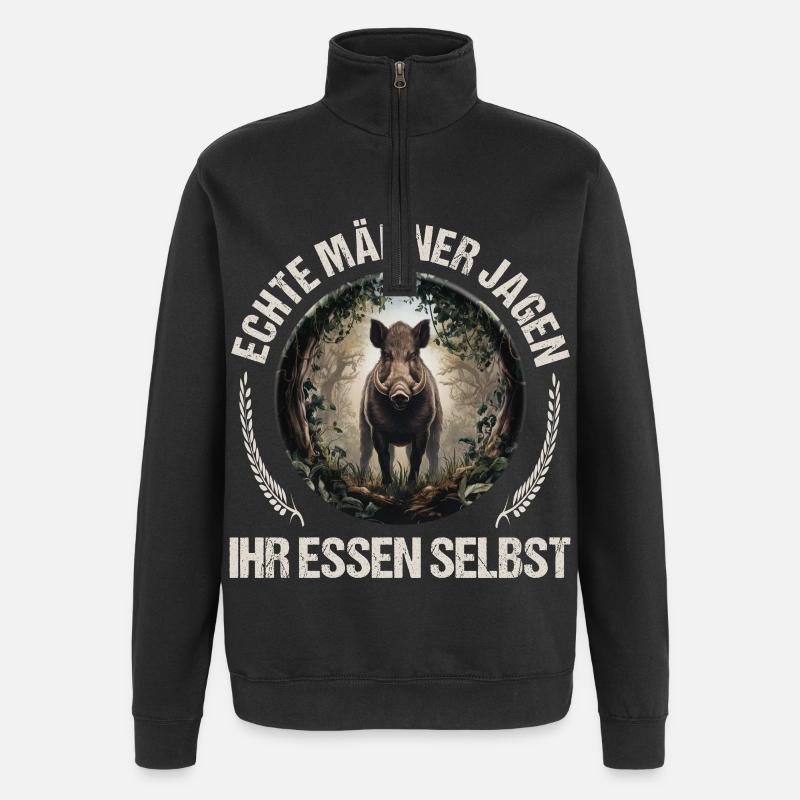 Hunter Saying - Quarter-Zip Sweatshirt - black