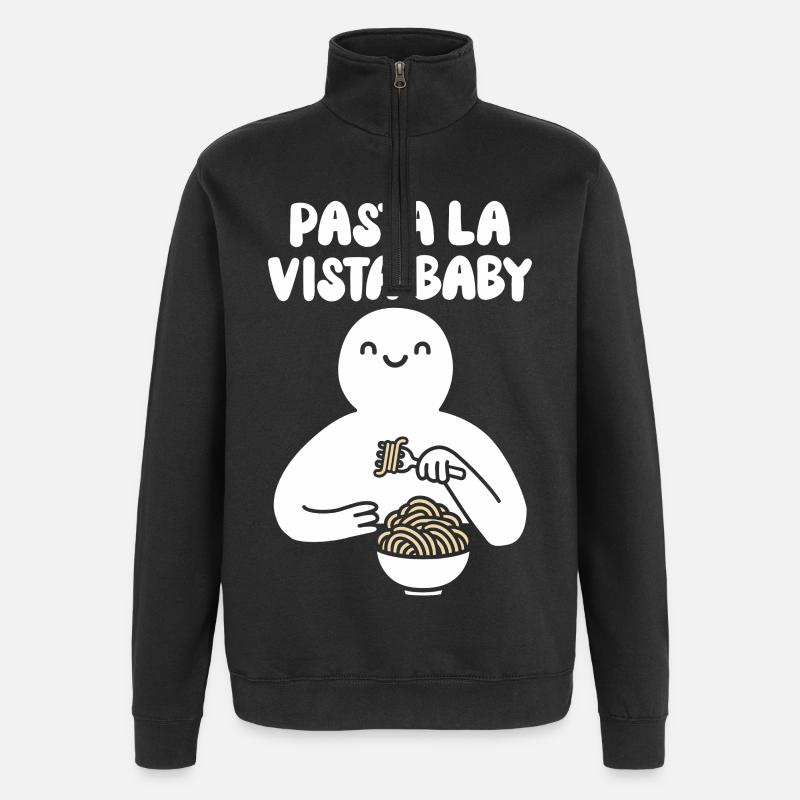 Pâtes la vista bébé - Sweat à zip 1/4 - noir