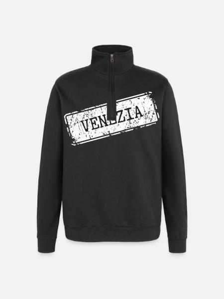 Venezia City Silhouette Design - Quarter-Zip Sweatshirt - black
