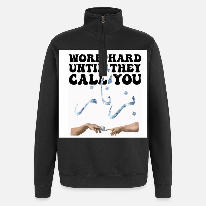 Motivation Arbeit Geld - Quarter-Zip-Sweatshirt - Schwarz