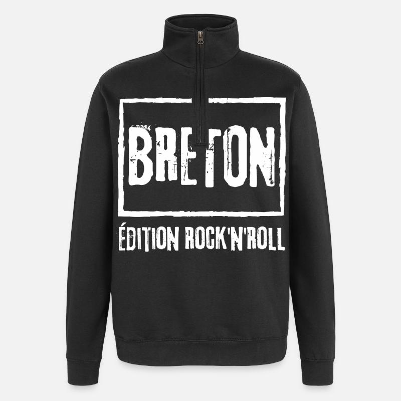 Bretonische Edition Rock - Quarter-Zip-Sweatshirt - Schwarz