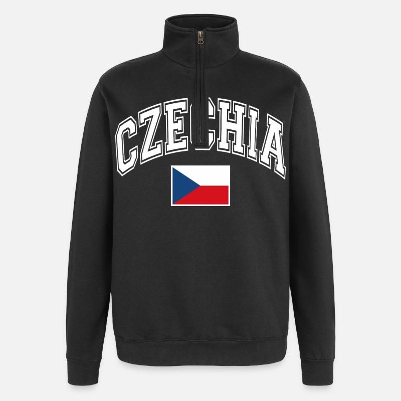 Drapeau de la République tchèque - Sweat à zip 1/4 - noir