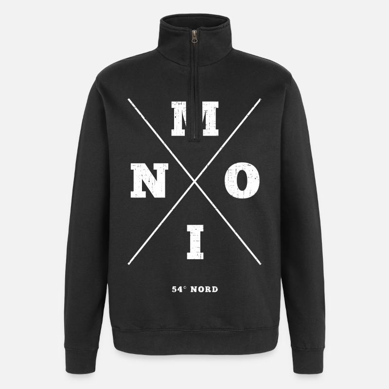 Conception maritime avec Moin 54°Nord - Sweat à zip 1/4 - noir