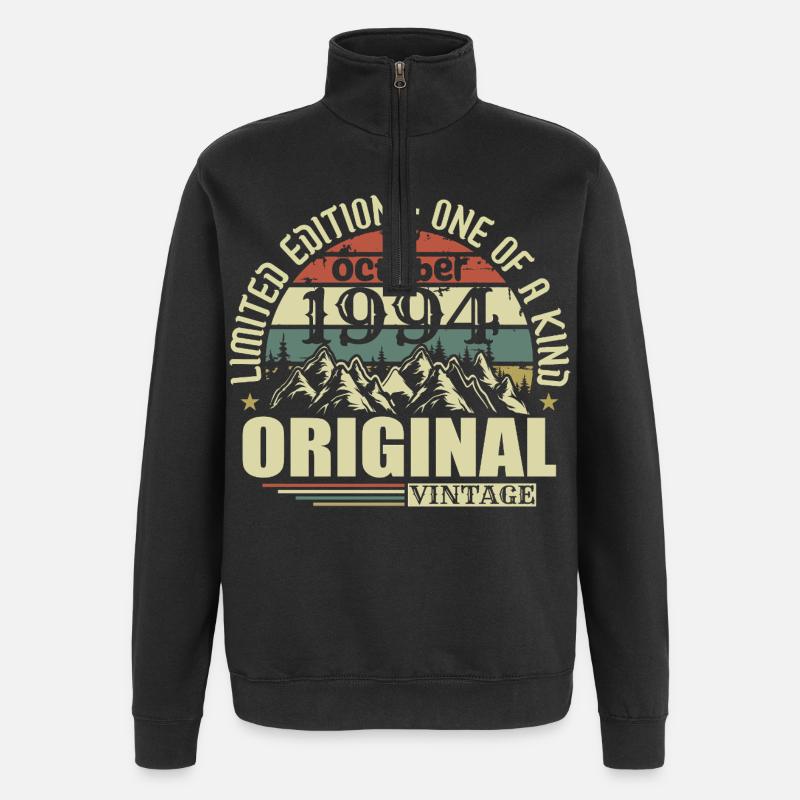 october 1994 - 31st birthday gift october - Quarter-Zip Sweatshirt - black