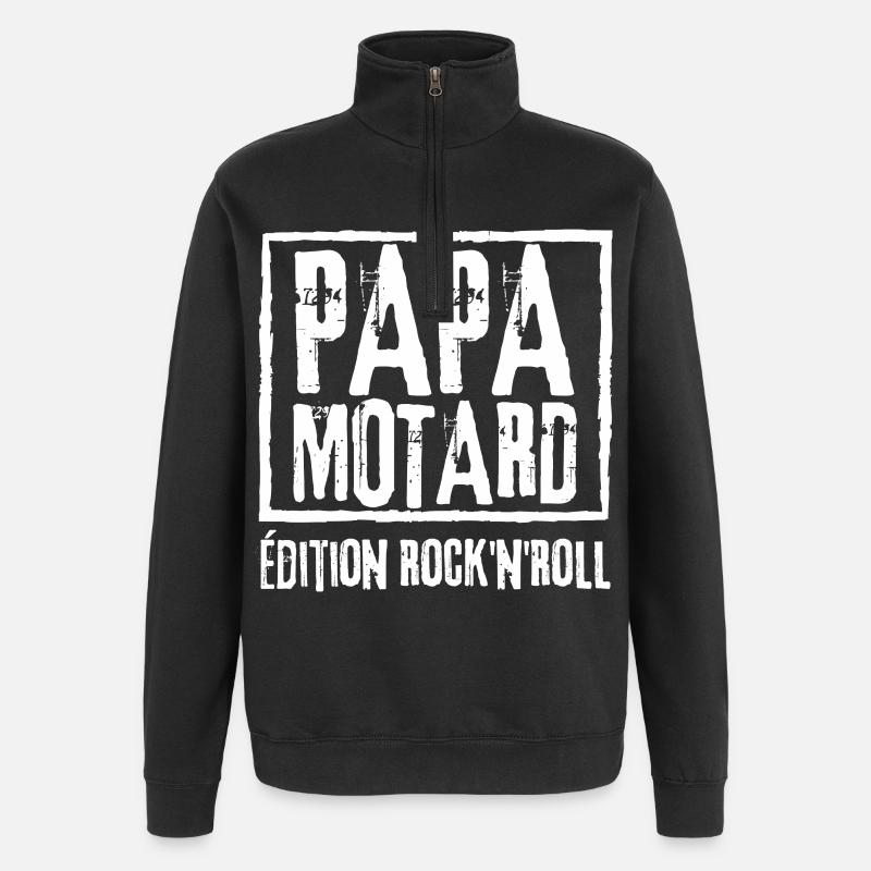 BIKER DAD Rock Edition - Quarter-Zip-Sweatshirt - Schwarz
