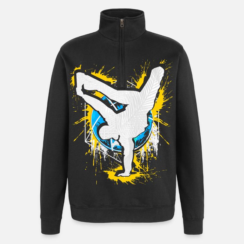 Breakdance Handstand Bboy - B-Boying Breakdancer - Sweat à zip 1/4 - noir