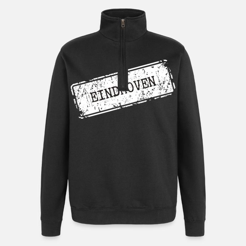 Eindhoven City Skyline Silhouette - Quarter-Zip Sweatshirt - black