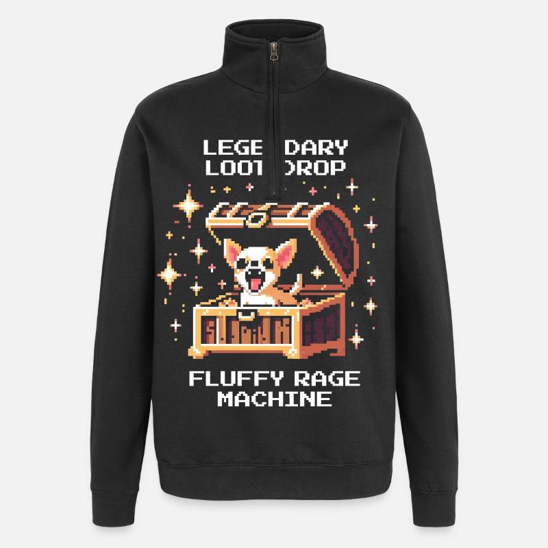 Goutte légendaire : Rage Fluff | Chihuahuas - Sweat à zip 1/4 - noir
