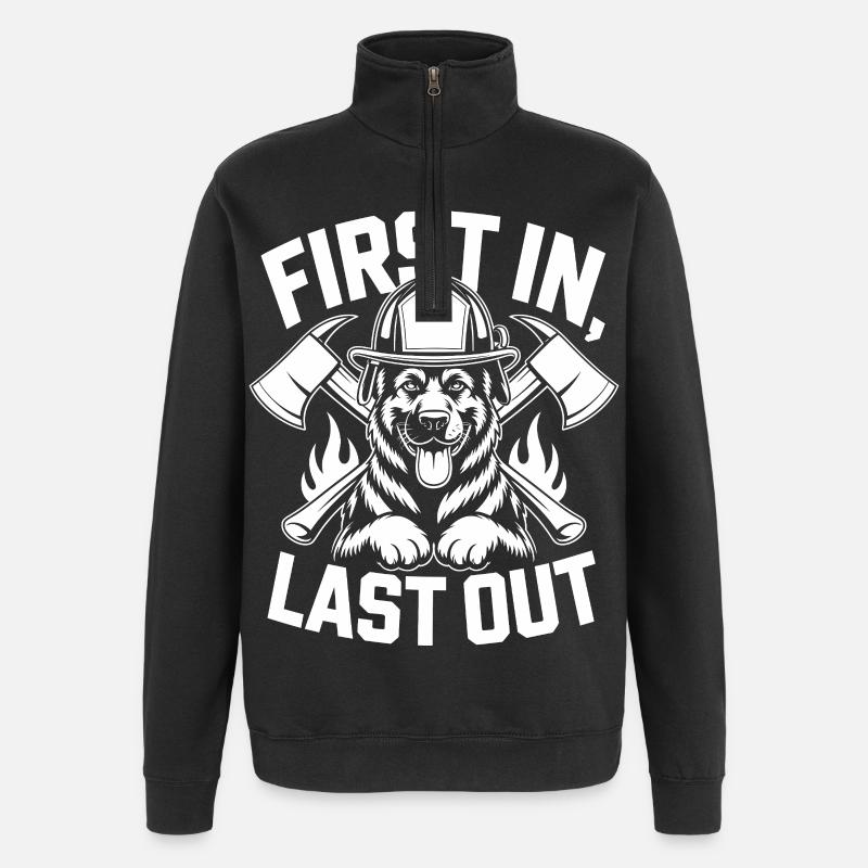 Chien de pompier - Sweat à zip 1/4 - noir