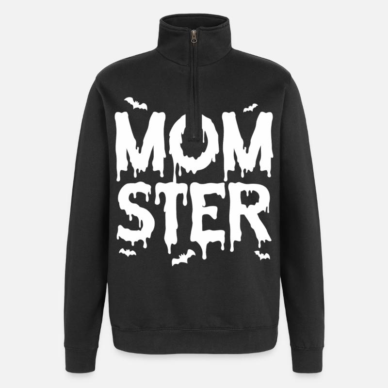 maman - Sweat à zip 1/4 - noir