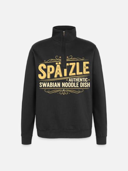 Spätzle Authentic Swabian Noodle Dish Design - Quarter-Zip Sweatshirt - black