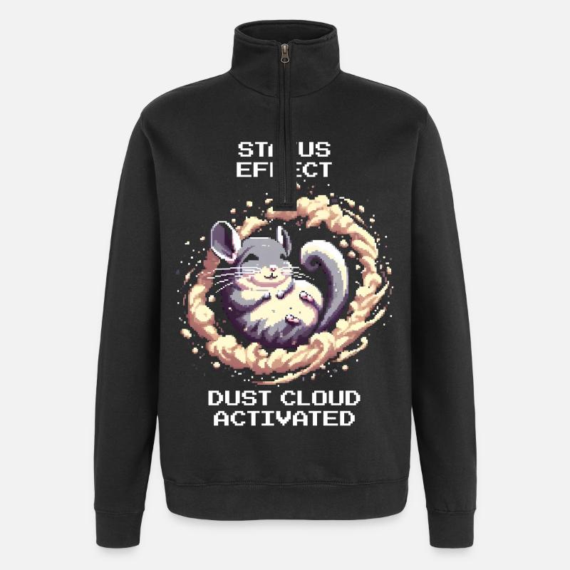 Effet de statut : Nuage de poussière actif | Chinchilla - Sweat à zip 1/4 - noir