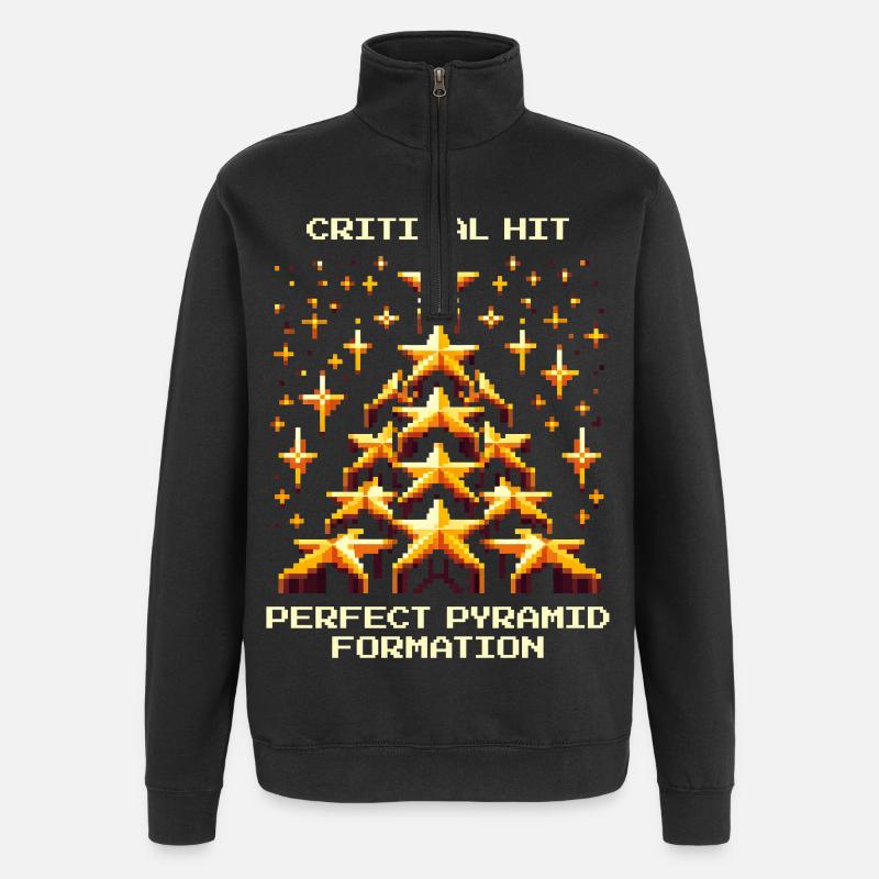 Kritischer Treffer: Top-Pyramide | Cheerleading - Quarter-Zip-Sweatshirt - Schwarz