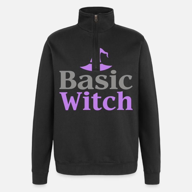 Basic Witch Halloween Saying Quote - Quarter-Zip Sweatshirt - black