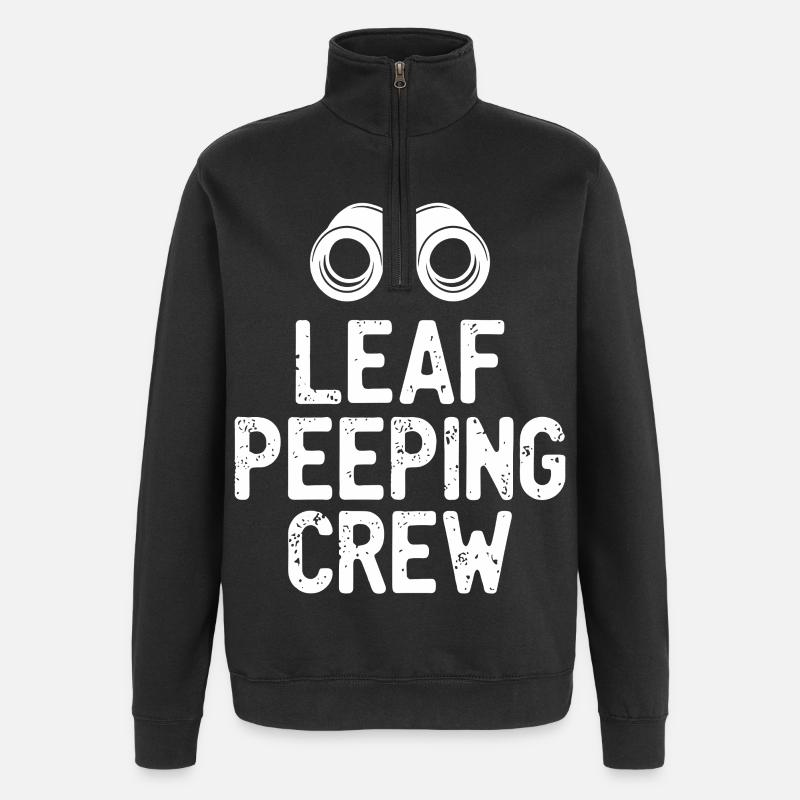 Leaf Peeping Crew Spruch Zitat - Quarter-Zip-Sweatshirt - Schwarz