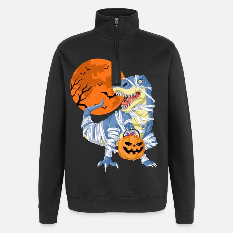 Conception de costumes de dinosaure d’Halloween - Sweat à zip 1/4 - noir
