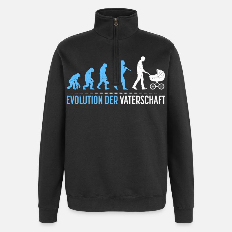 Werdender Vater EVOLUTION DER VATERSCHAFT Lustig - Quarter-Zip-Sweatshirt - Schwarz