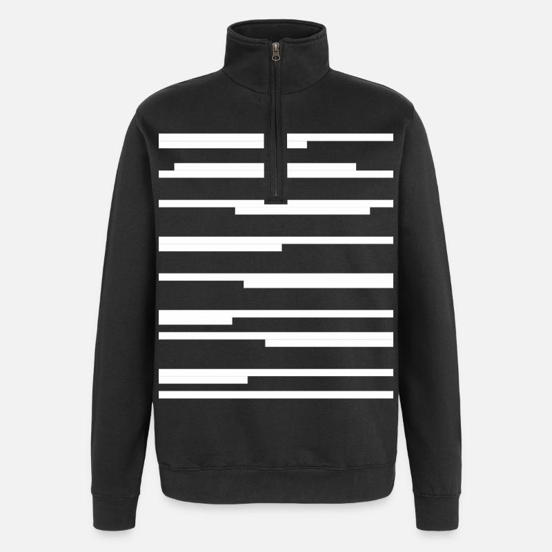 Conception de lignes géométriques - Sweat à zip 1/4 - noir