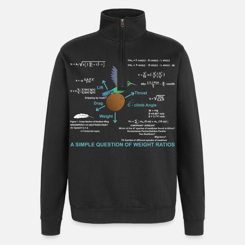 Mathematik Einfache Frage der Gewichtsverhältnisse - Quarter-Zip-Sweatshirt - Schwarz
